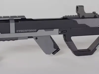 Sci-Fi Gun Game Ready Low Poly Weapon Low-poly 3D model