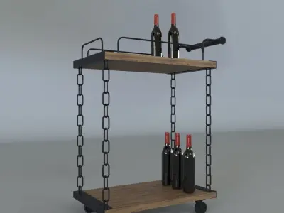 Chain Wine Trolley 3D model