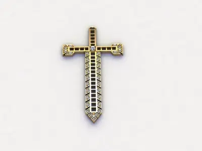 Jesus Christ Sword Pendant jewelry cad design 3D model