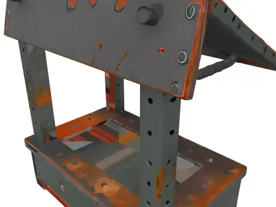 Industrial Rusty Metal Lectern Stand Low-poly 3D model