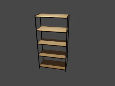 3D Shop shelve Low-poly 3D model