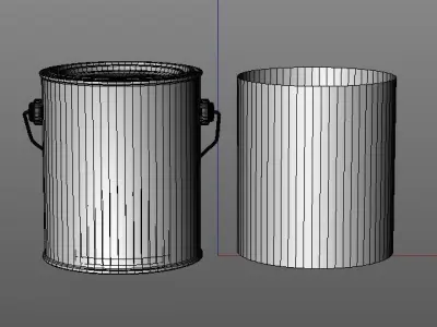 Quart paint can with metal handle  3D model