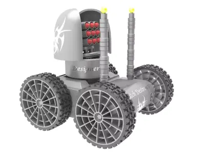 Destroyer remote control robot with two wheels 3D model