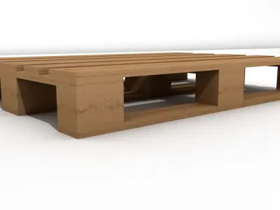 WOODEN INDUSTRIAL PALLET 3D model