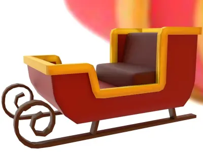 Santas Sleigh Low-poly 3D model purchase