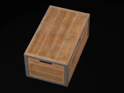 Cannon Ball Crate Low-poly 3D model