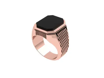 Emerald Art Deco Ring 3D print model 40