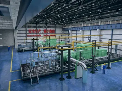 Industrial Compressor  Ethylene Plant Cracking Gas Compressor 3D model