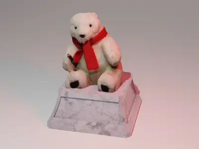 Baby Polar Bear Toy Low-poly 3D model