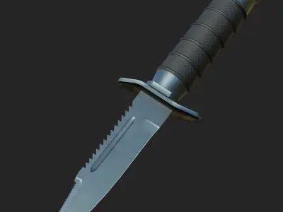 Tactical Hunting Army Knife Low-poly 3D model