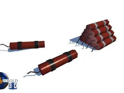 Explosive barrel cylinder Pack Lowpoly 3d model Low-poly 3D model