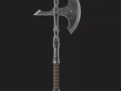 Game ready medieval axe 4 Low-poly 3D model
