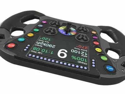 Car f1 steering wheel 2 min 3D model