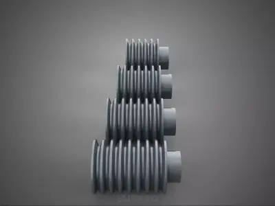 COLLECTION STANDARD ROLLER BELT PULLEY SHEAVE WHEEL GROOVE DRIVE 3D model