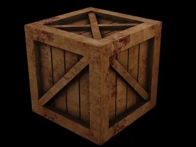 Wooden Game Box Low-poly 3D model