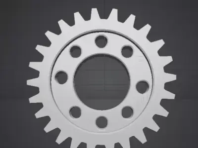 Heavy Duty Weathered Metal Gear with Engraved Texture 3D model