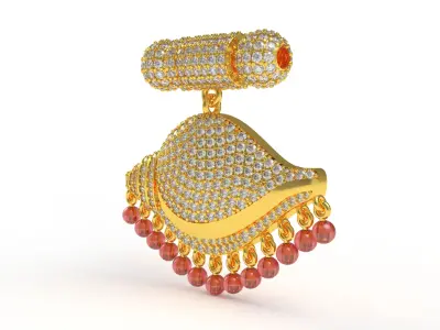 Conch Shape Diamond Pendant 3D print model