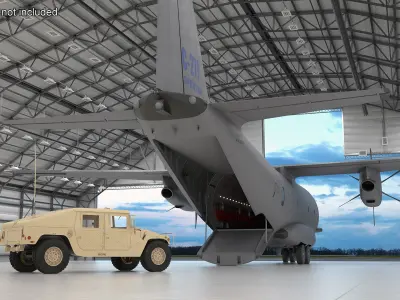 Alenia C-27J Spartan Grey Rigged  purchase 3D model