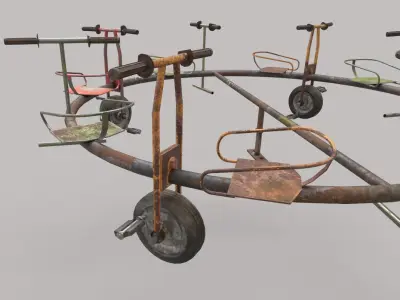 Old Bicycle Merry-Go-Round 3D model