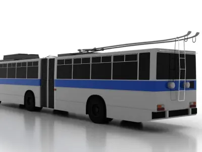 Trolleybus Kiyv-11 Low Low-poly 3D model