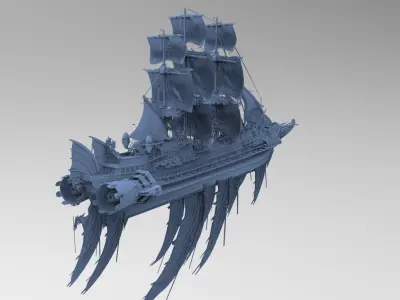 Asian Finn Airship Sci-Fi design 3D model