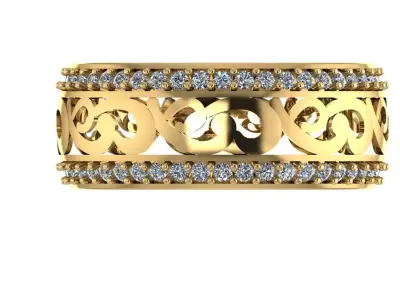 Women Band Ring render model view 3D model 3D print model