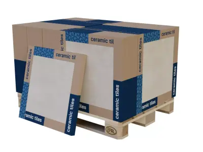 Pallet With tile packages 3D model