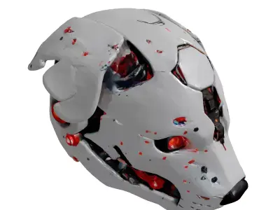 Damaged Robotic Dog Head 3D model