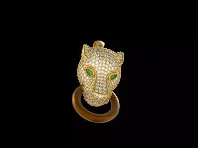 Panther Face Diamond Pendant 3D print model