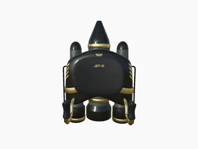 Jetpack D02 Golden Black - SciFi Character Design Low-poly 3D model