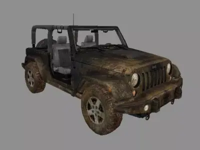warJeep jeep wrangler Free low-poly 3D model