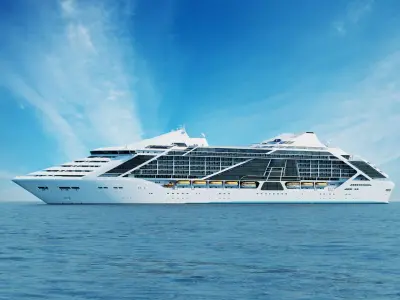 Futuristic Cruiseship Celestial Spire Low-poly 3D model