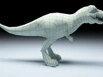 T- Rex Low Poly t-rex dinosaur Free low-poly 3D model