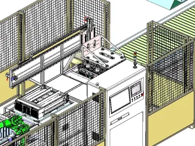Pull riveting test packing integrated assembly line equipment 3D model