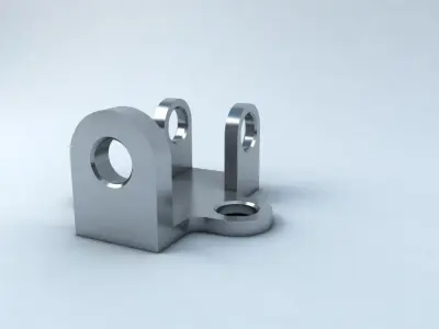 Bracket 3 metal with two holes Free 3D model