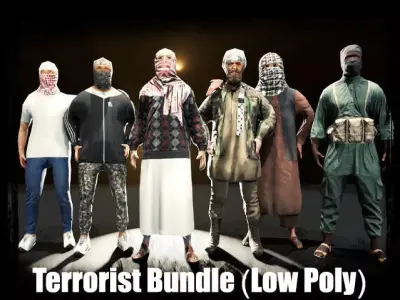 Terrorist Bundle-Low Poly Low-poly 3D model