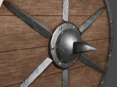 Shield Low-poly 3D model 11