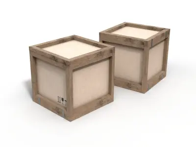 Wooden Crate 3D 3D model 4