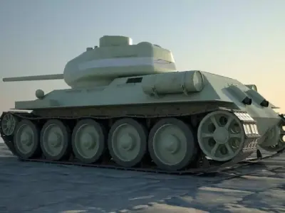T-34-85 medium tank  Low-poly 3D model