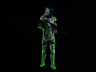 Robot Soldier - Assault Soldier Low-poly 3D model 16