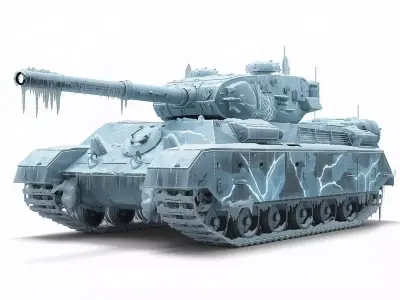Frozen Siege Tank 3D Model Arctic Warfare Vehicle Low-poly 3D model