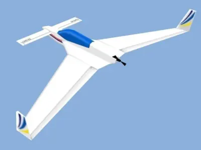Plane1X airplane flying in sky 3D model