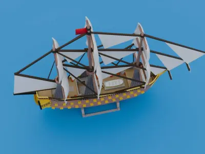 Medieval Ship Low-poly 3D model purchase