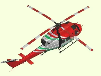 Fire rescue helicopter Helitack Free 3D model