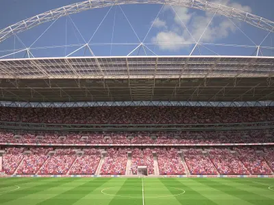  Wembley Stadium London at Day and Night 3D model