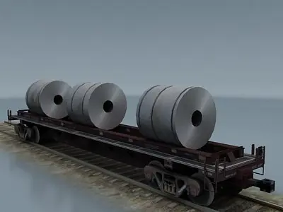 rail wagon 3 Low-poly 3D model