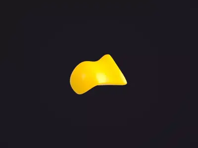 Yellow Dodo Beak 3D model