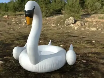 Pool Swan Low-poly 3D model