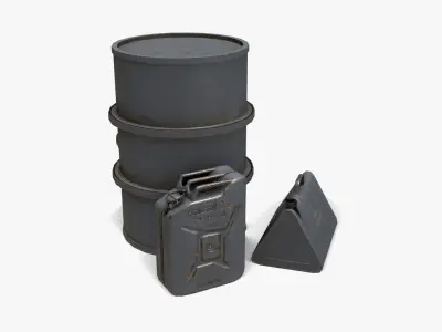 WW2 Liquid Storage Assets 02 Low-poly 3D model