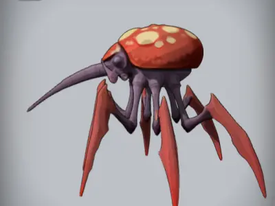 Micofang Fungal Predator Stylize Mushroom Creature Free low-poly 3D model